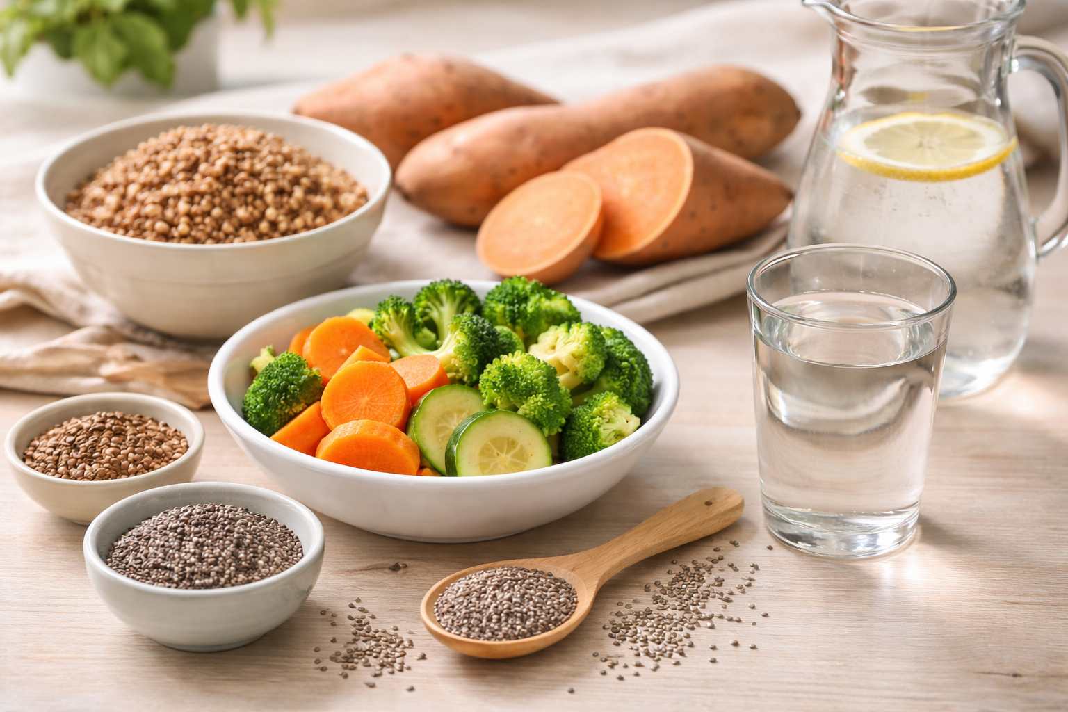 Bezglutenska hrana na gomili na stolu